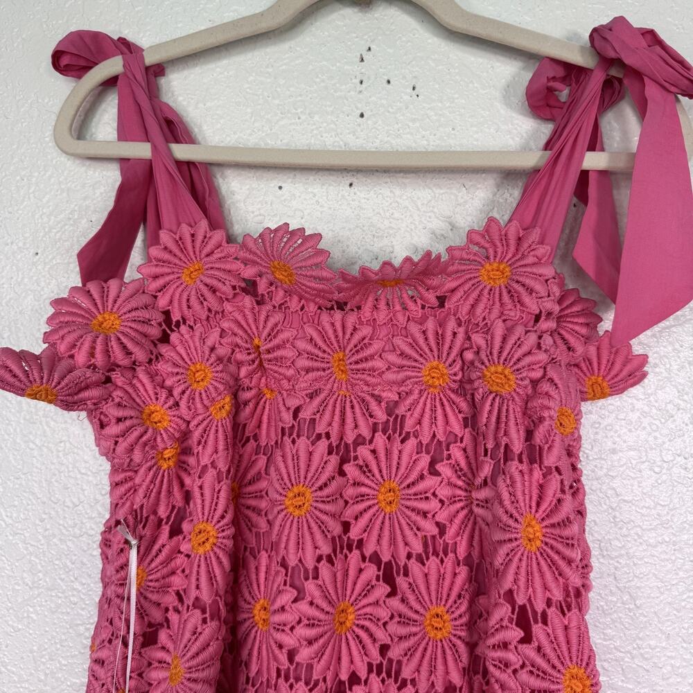 J.Marie Lele Dress Women XS Maxi Pink Daisy Floral Boho Sundress Tie Strap NEW - Picture 8 of 11